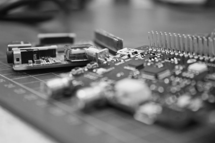 IoT - a close up of many electronic components on a table